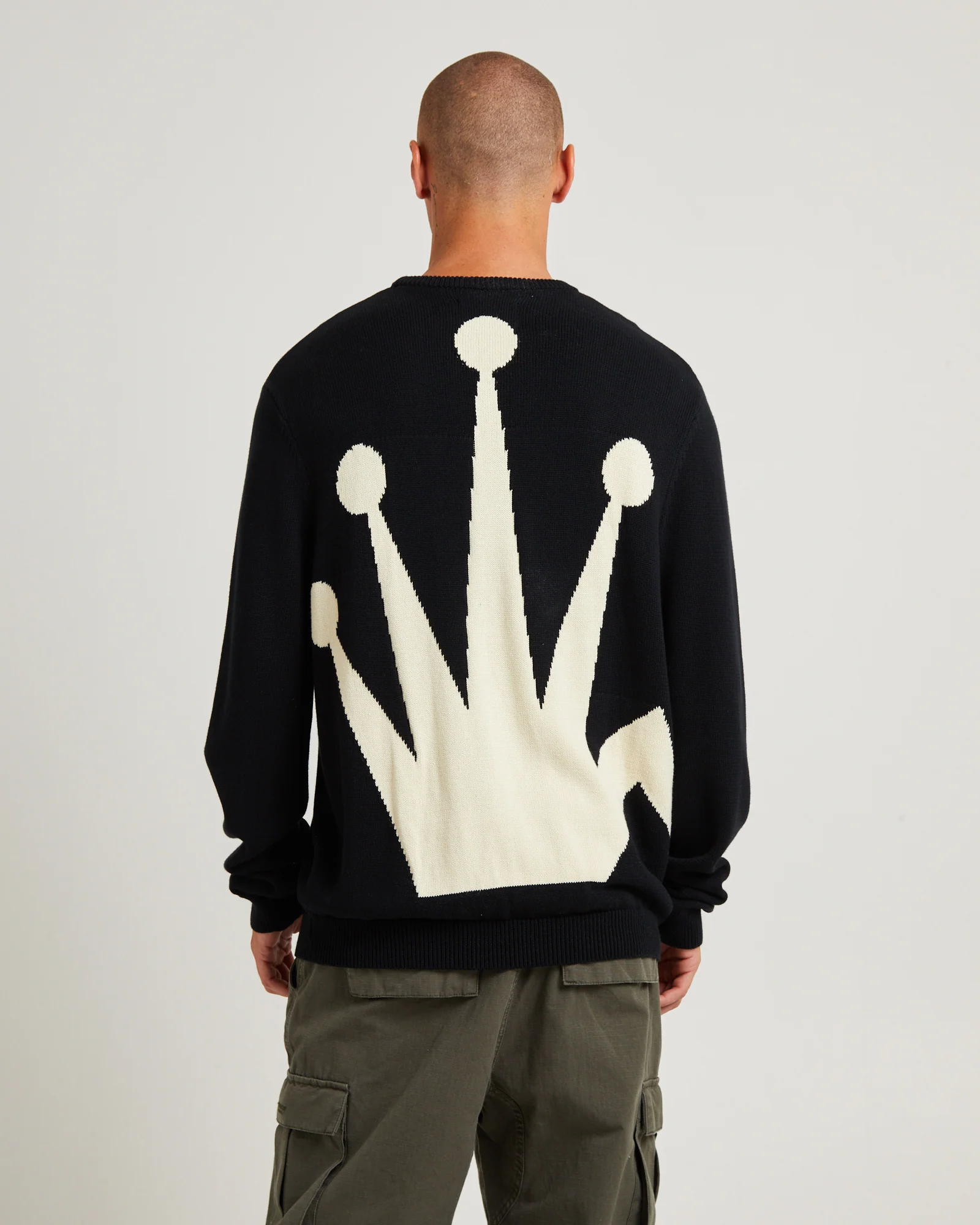 Bent Crown Knit Sweater Black