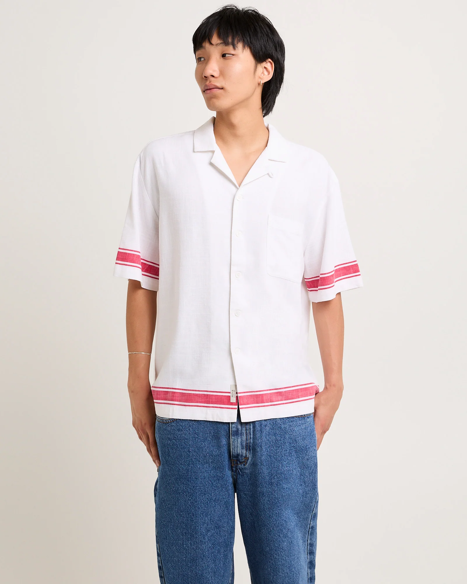 Border Linen Short Sleeve Resort Shirt