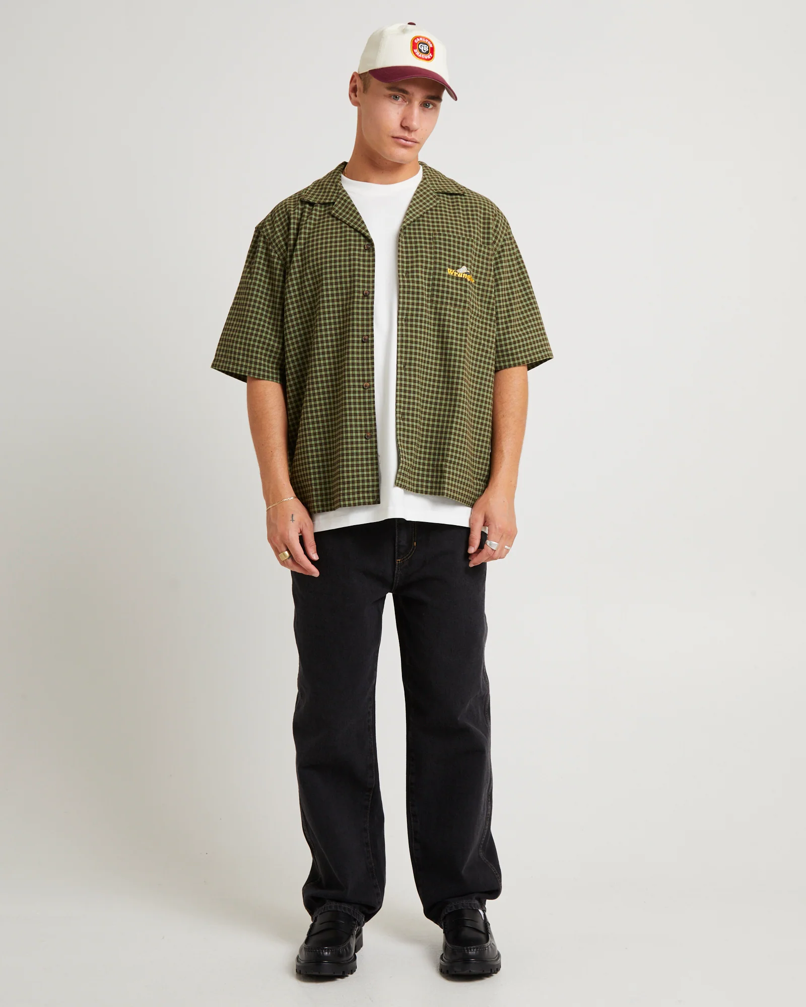 Box Resort Shirt Green Check