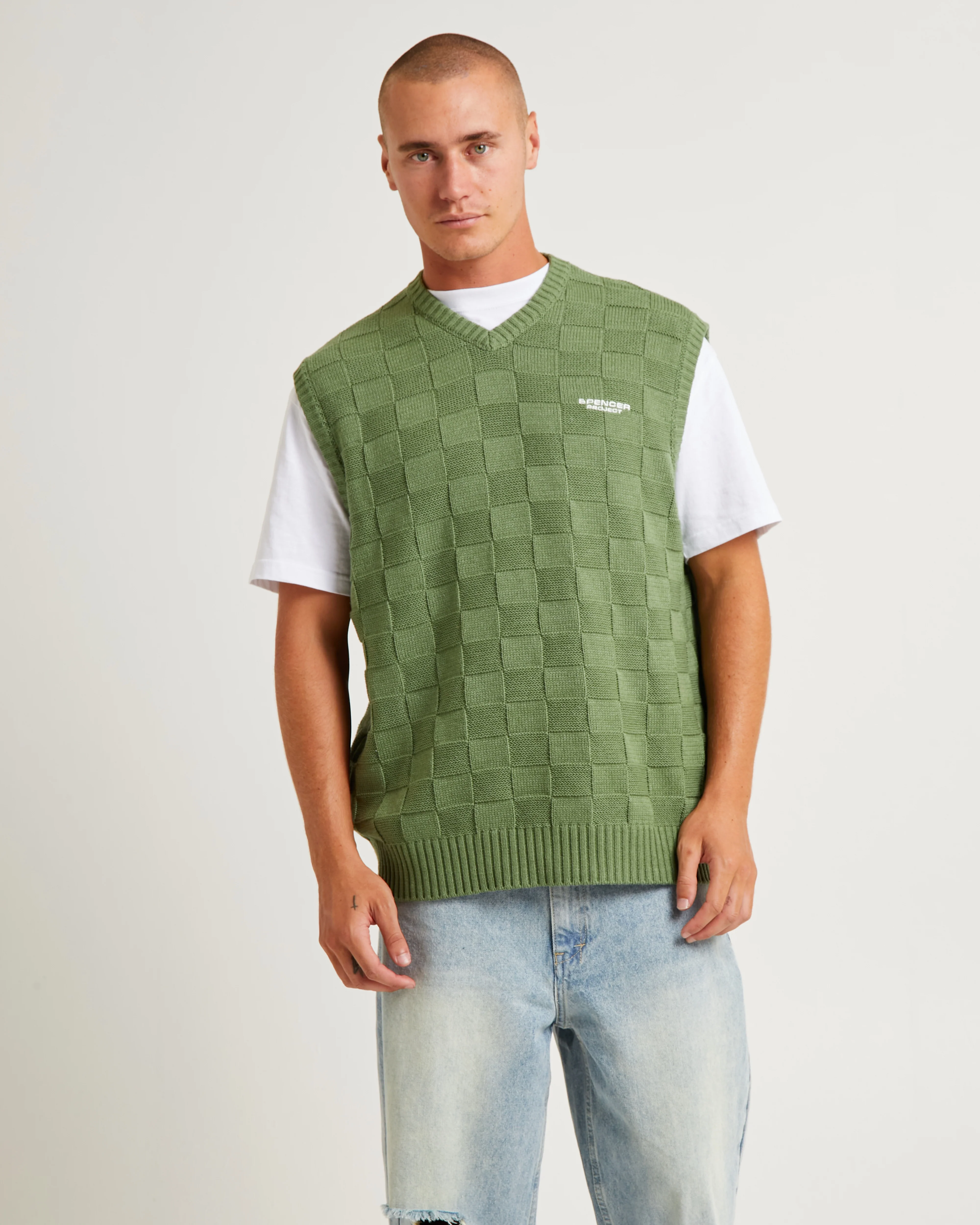 Check Knit Vest