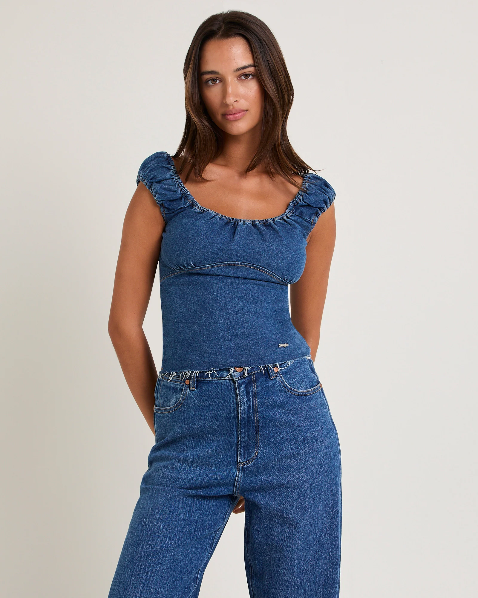 Cindy Denim Top