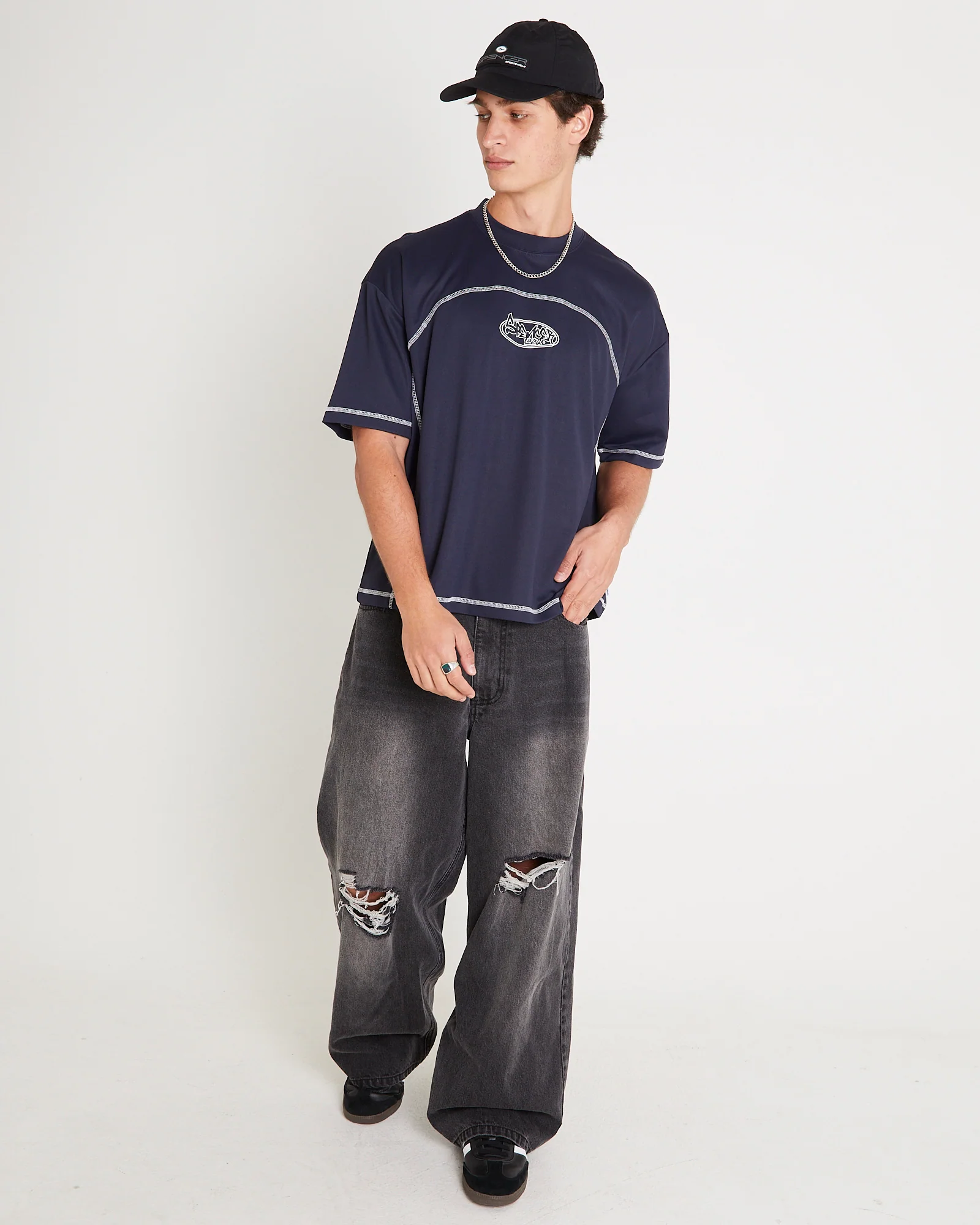 Contrast Sport Crop T-Shirt