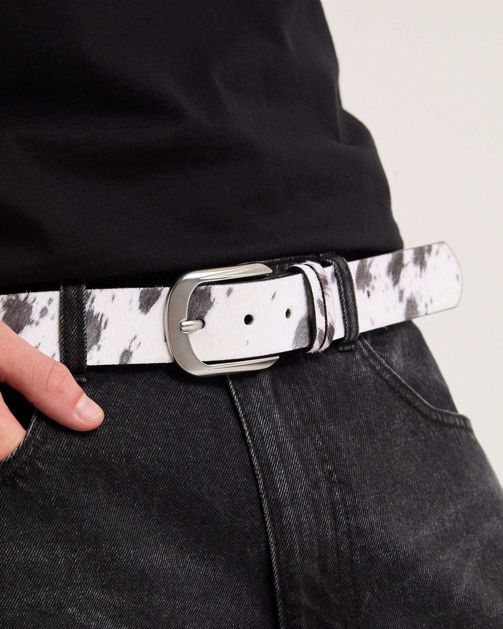 Cow Print Leather Belt - Image 2