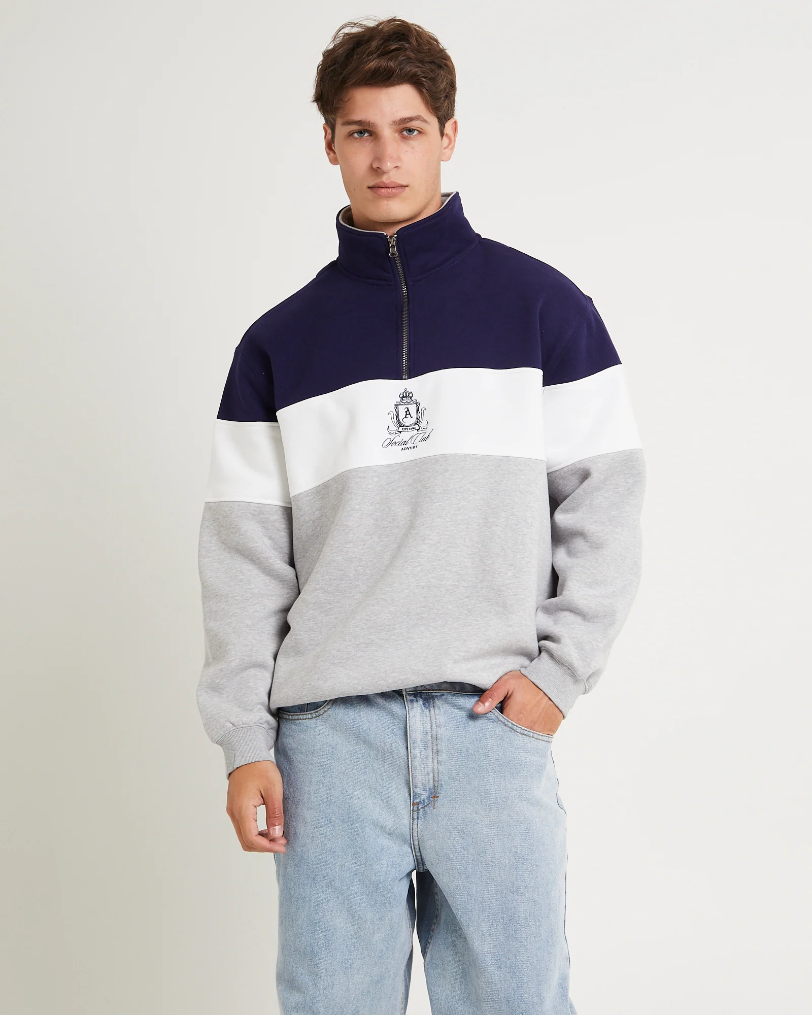 Crest Panel 1/4 Zip Jumper