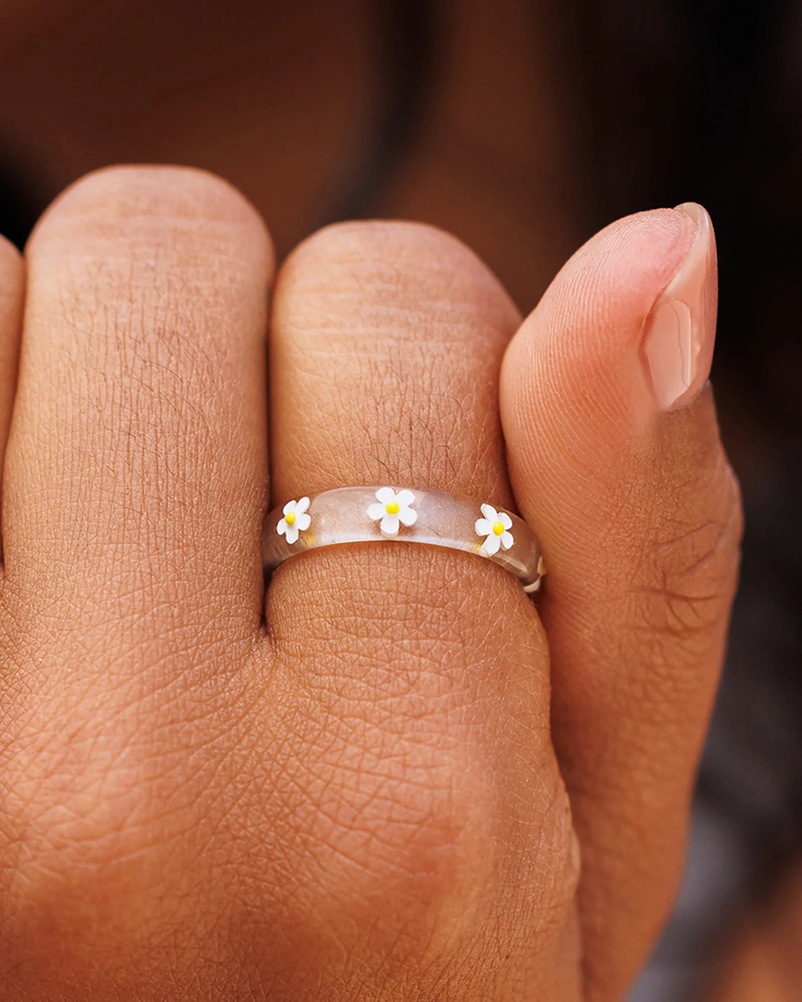 Daisy Resin Ring