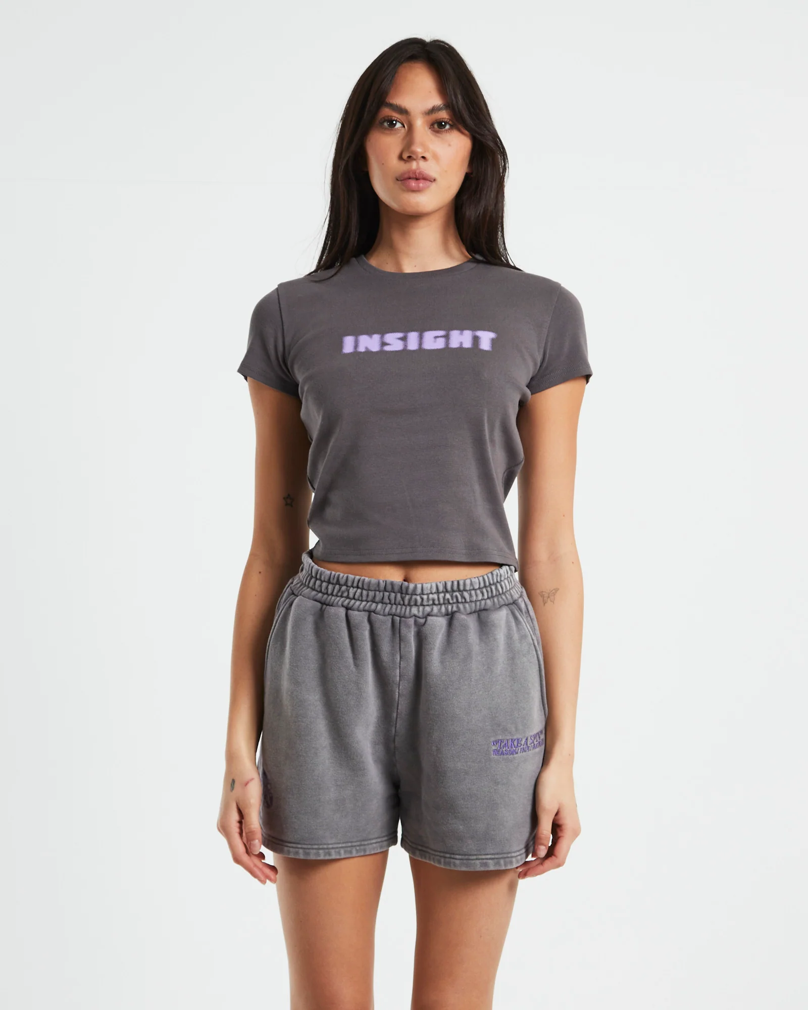 Dazed & confused Longline Tee in Charcoal