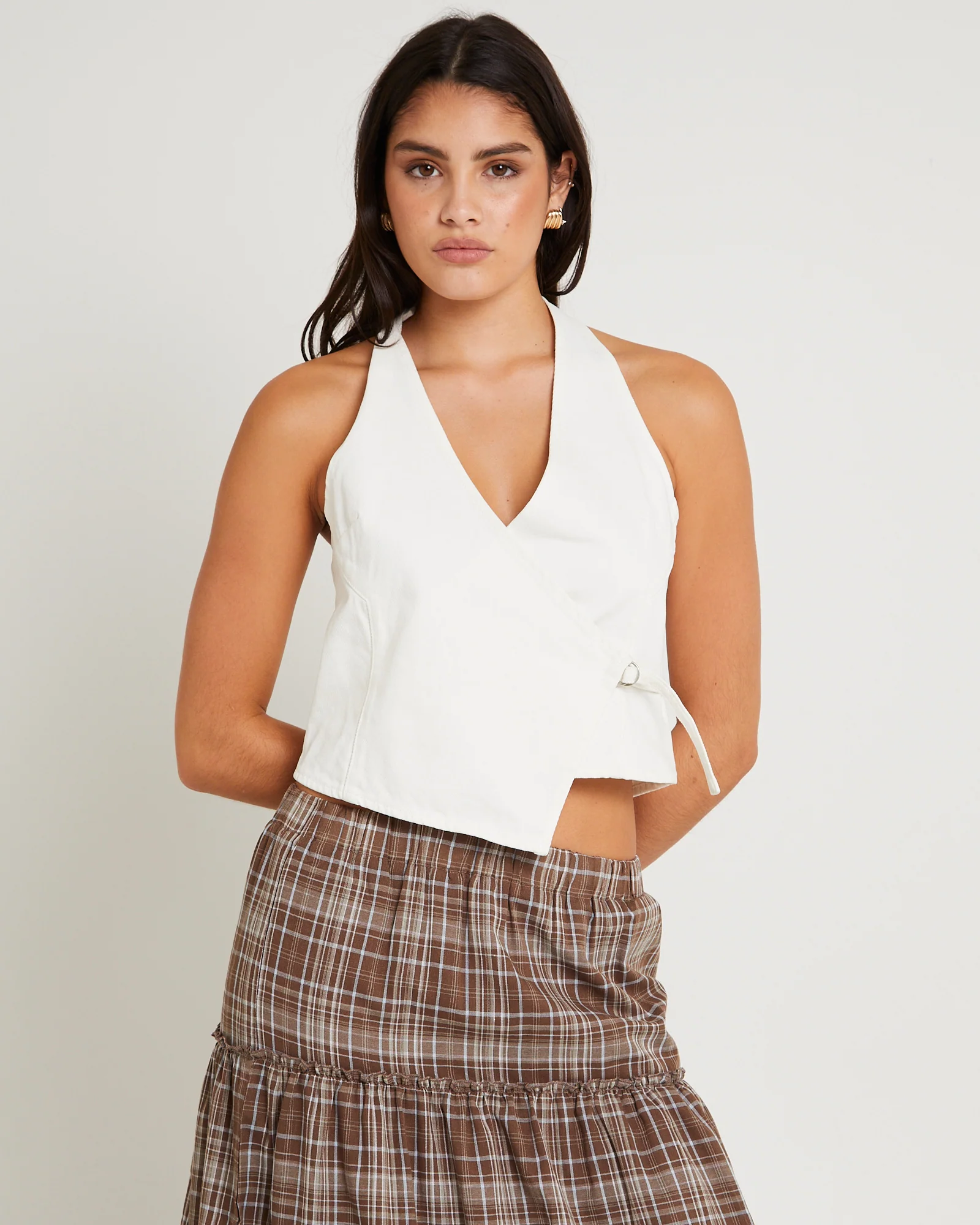 Delilah Denim Halter Neck Top