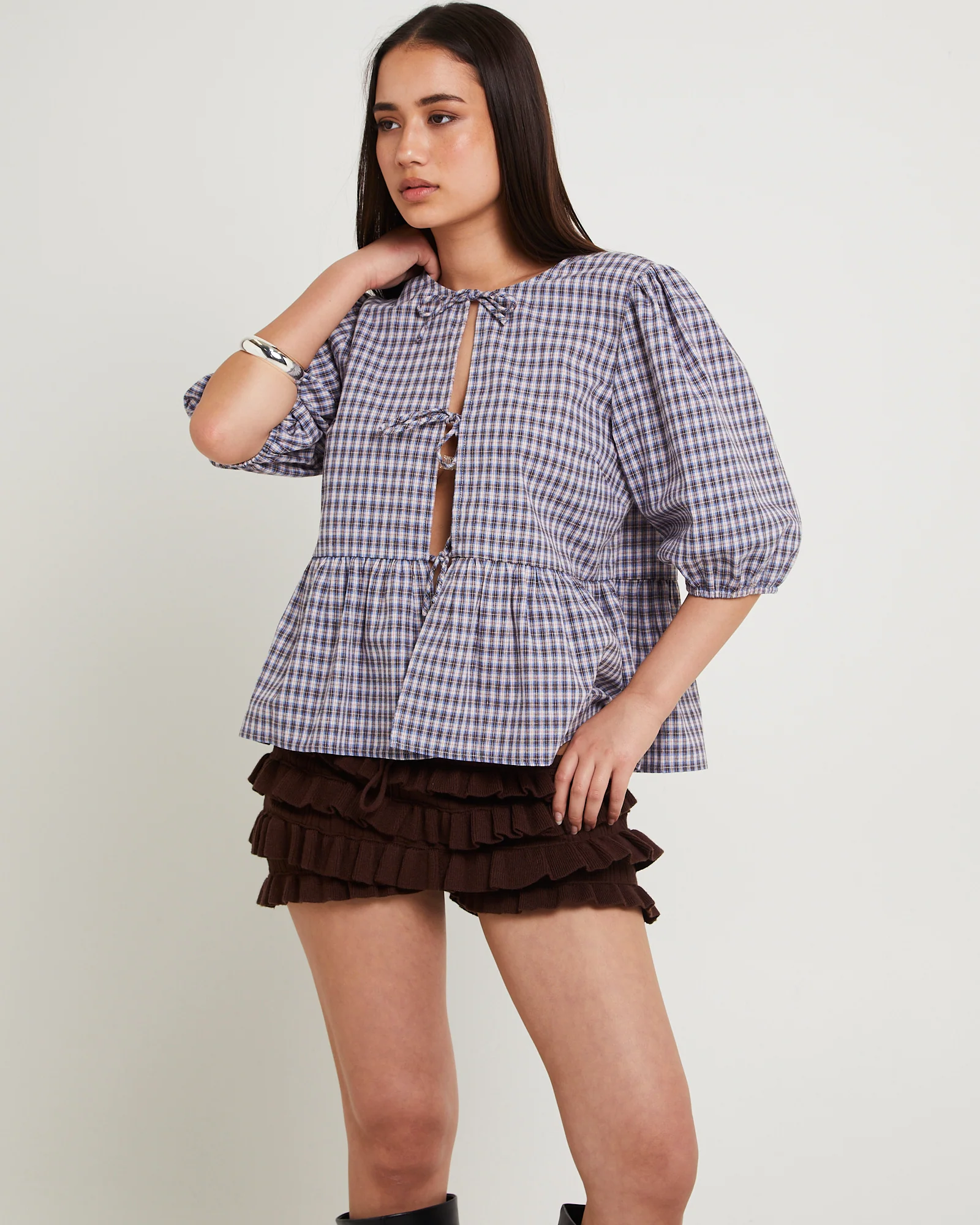 Delmar Check Frill Shirt
