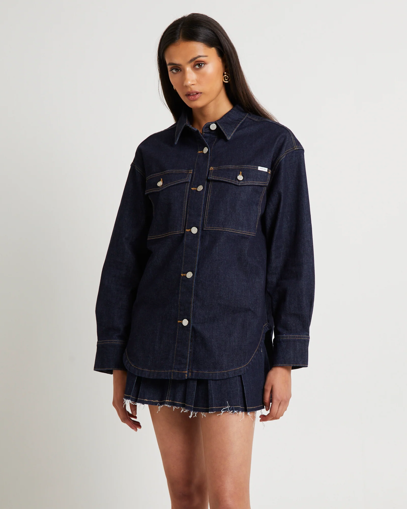 Denim Shacket Lila