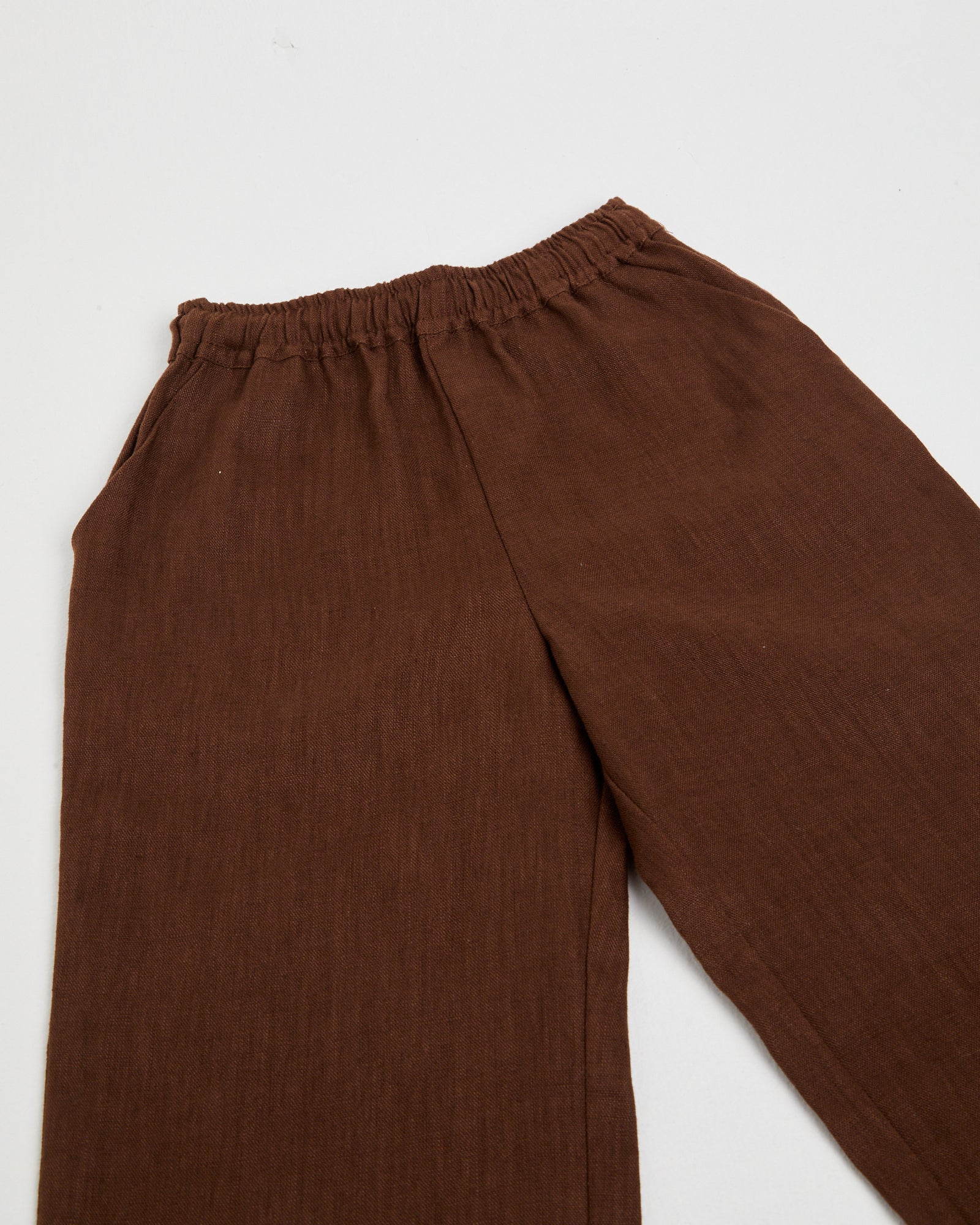 Girls Kai Linen Draw Pants Brown - Image 2