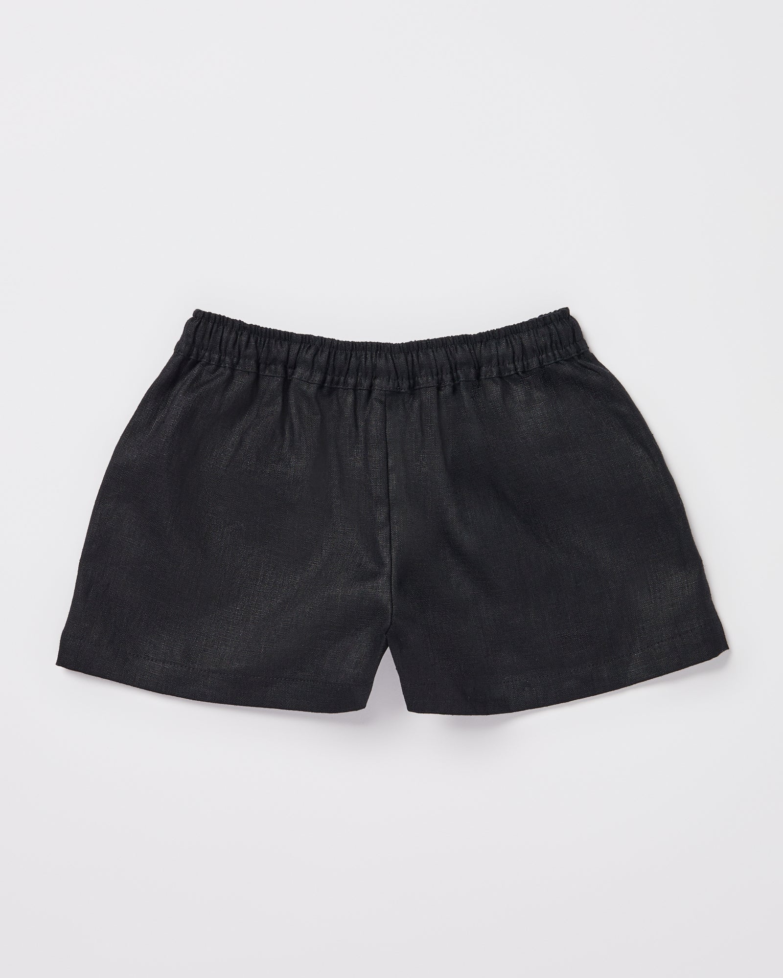 Girls Tide Linen Shorts in Black - Image 2