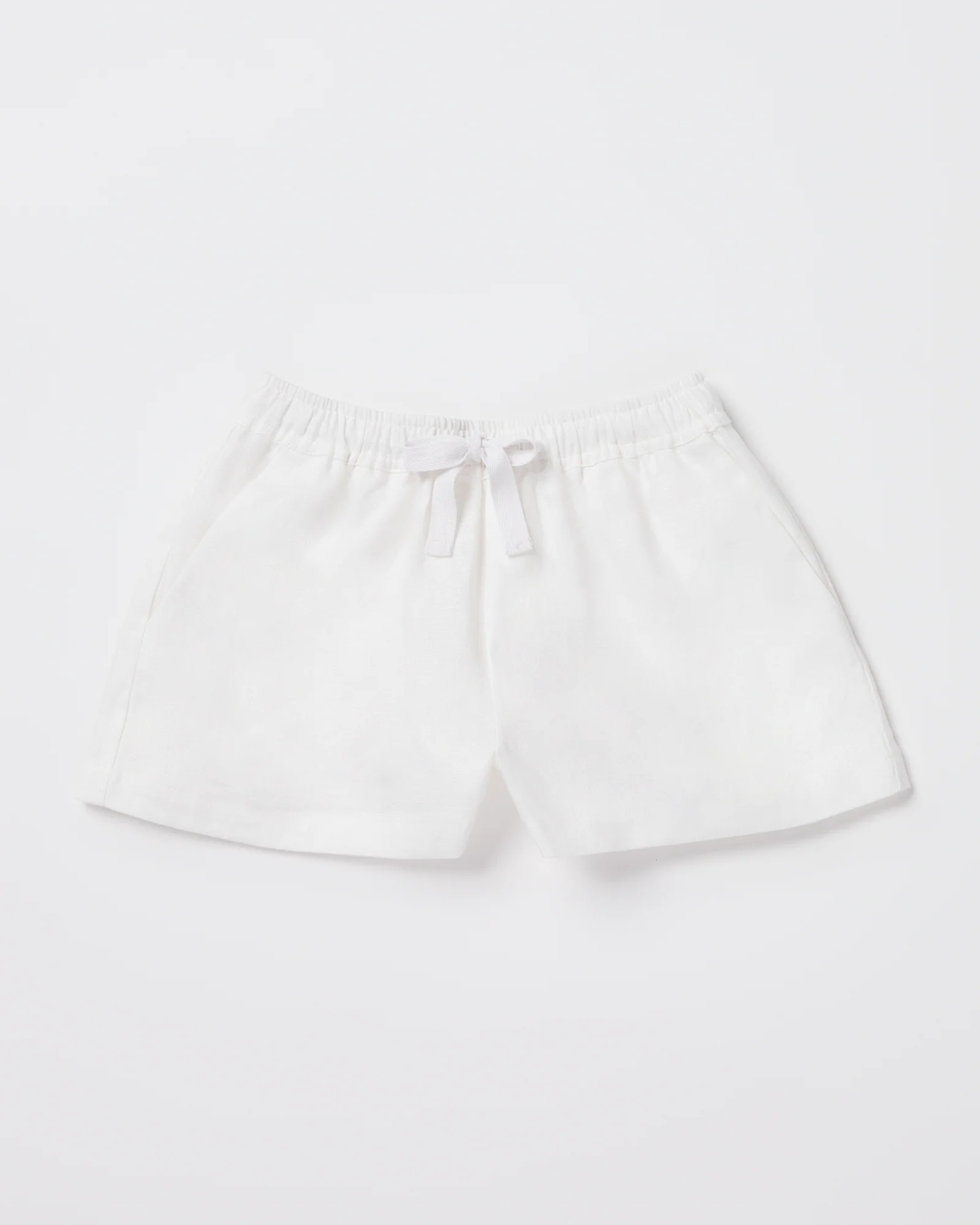Girls Tide Linen Shorts in White