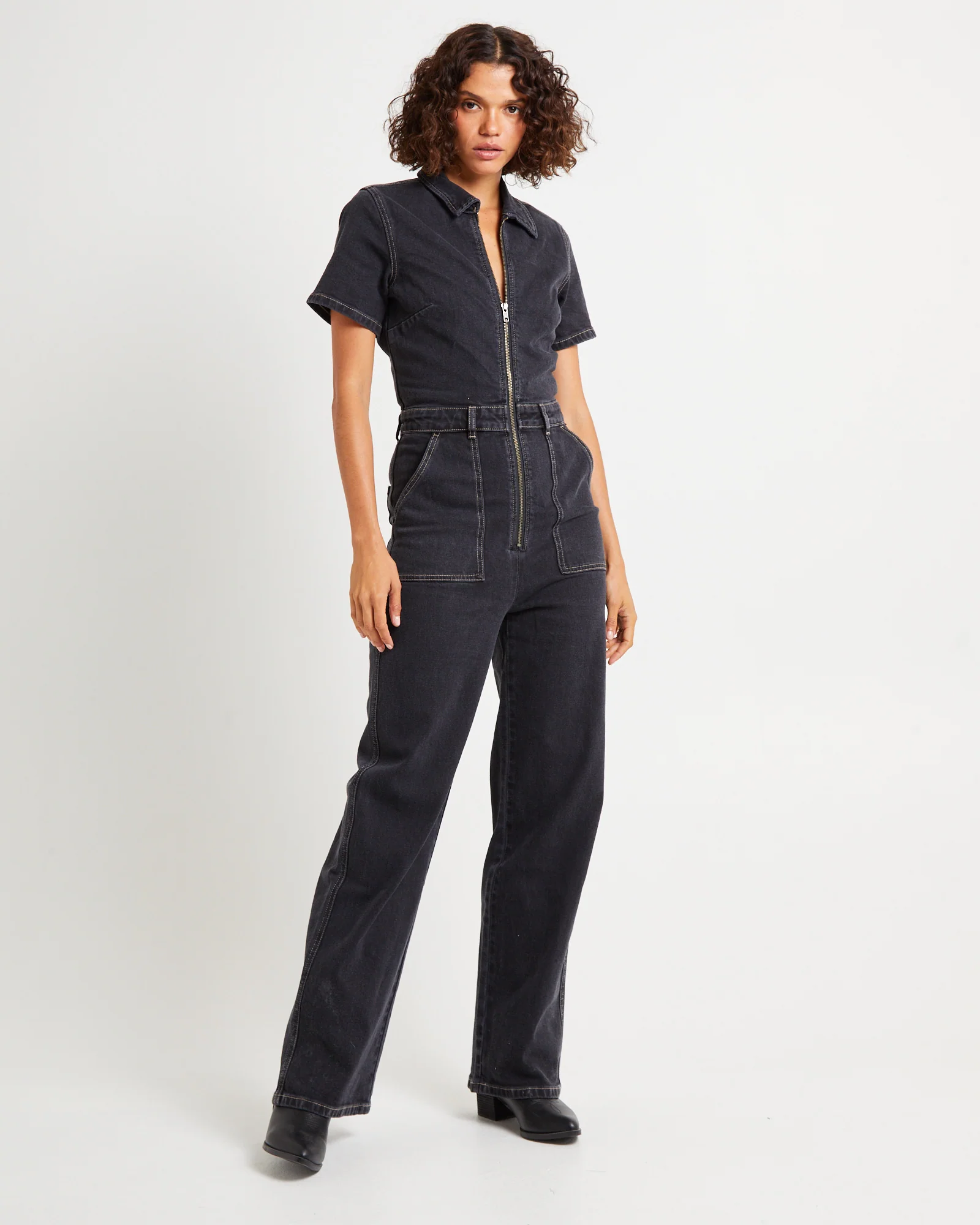 Grace Boilersuit Wideleg Hollaback Black
