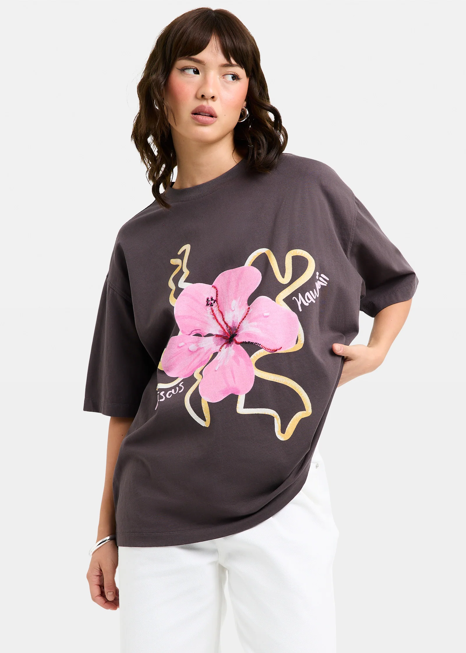 Hawaii Hibiscus Oversized T-Shirt - Image 4