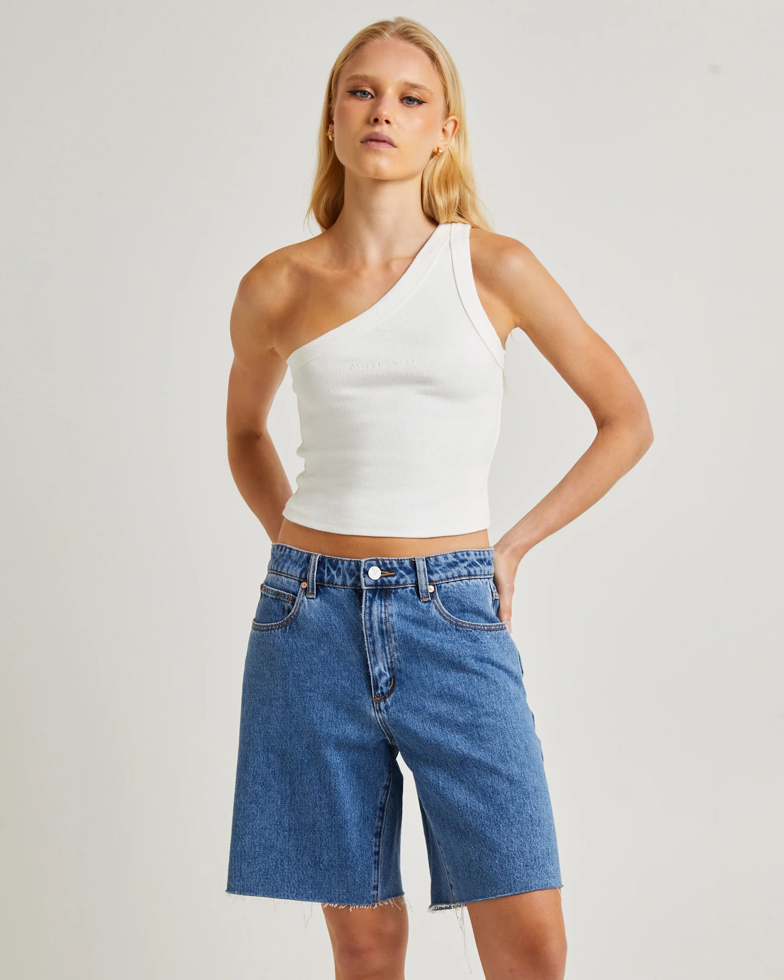 Heather One Shoulder Top White Sand