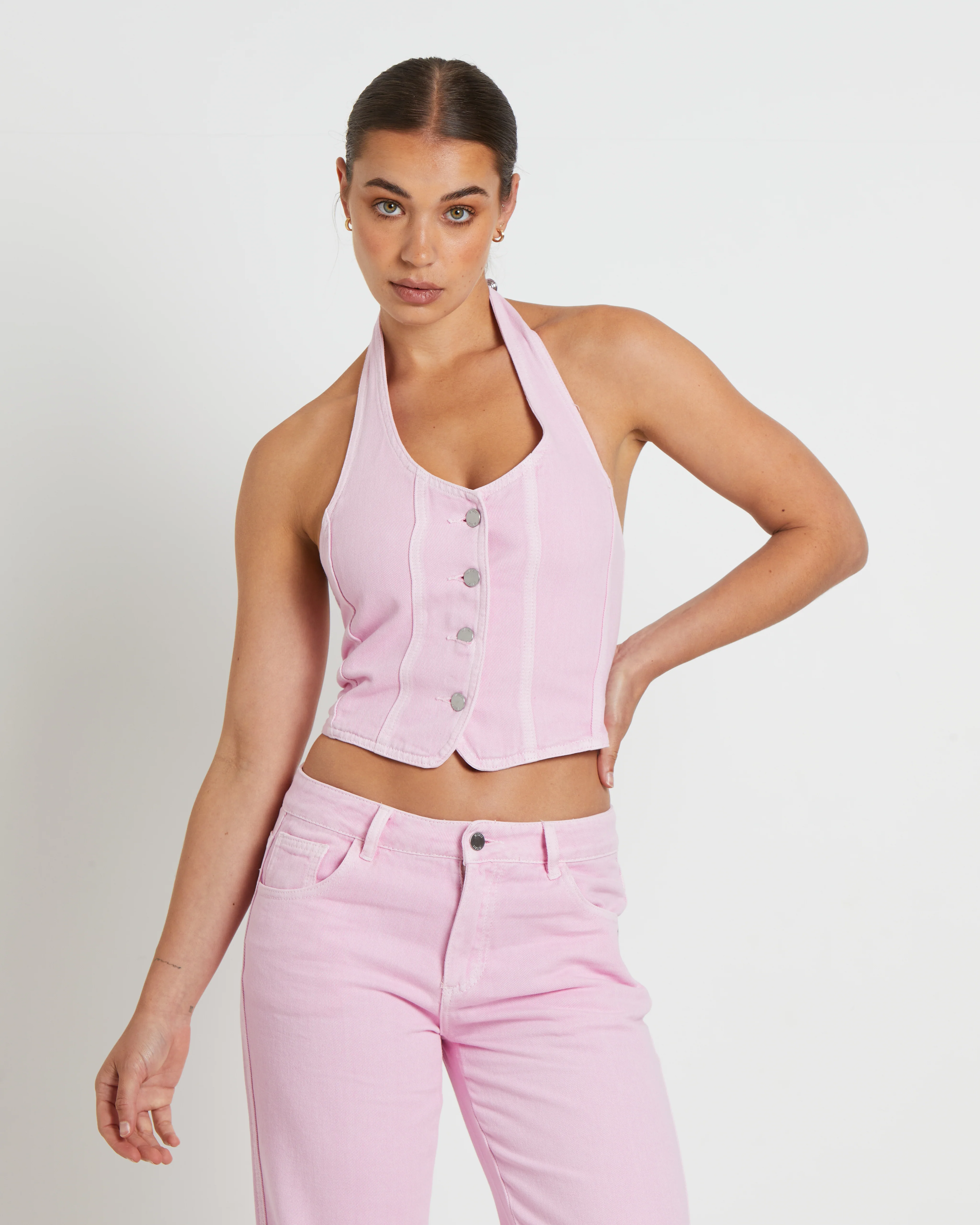 Heavenly People Vest in Baby Pink