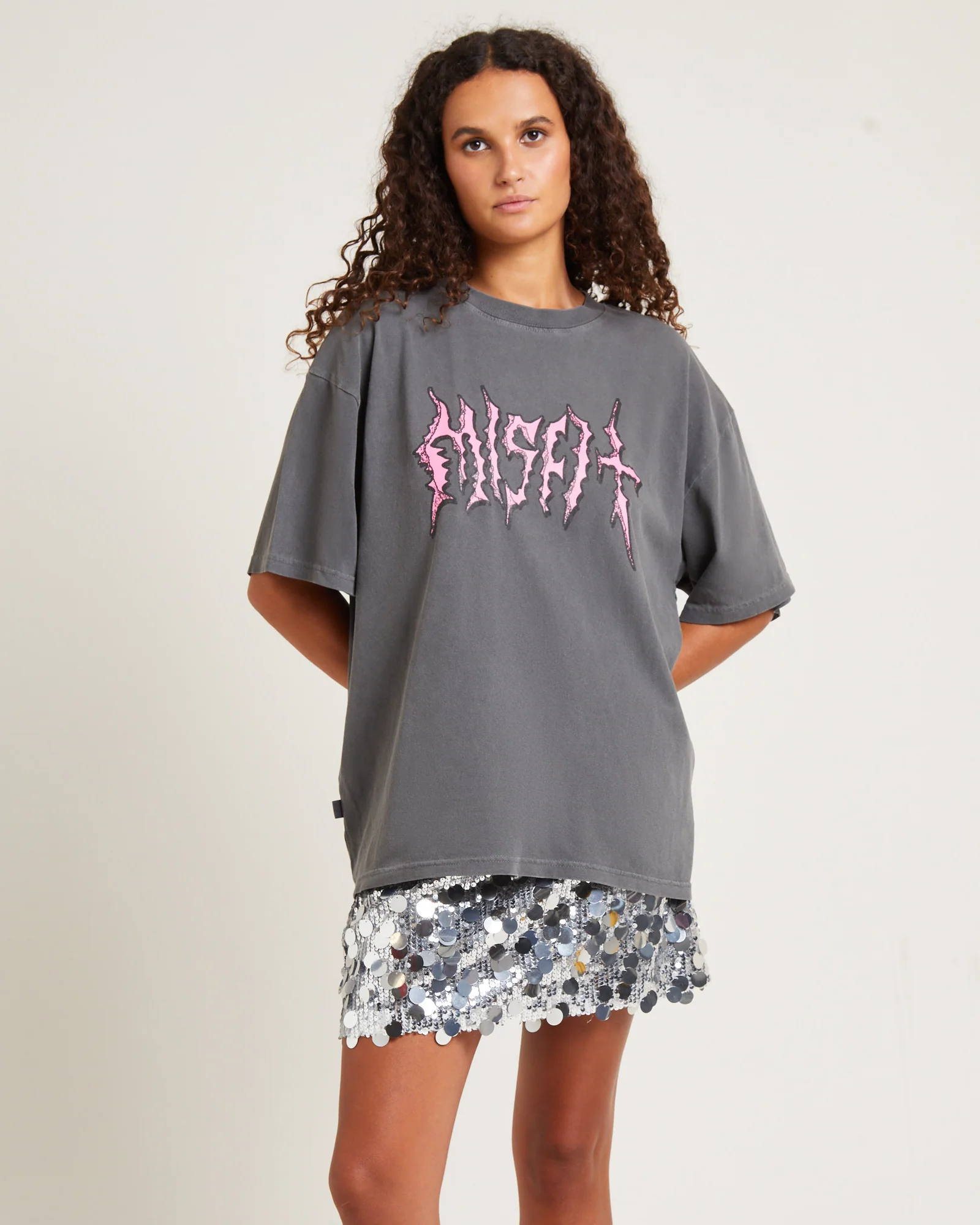 Hell Corner Oversized T-Shirt Charcoal