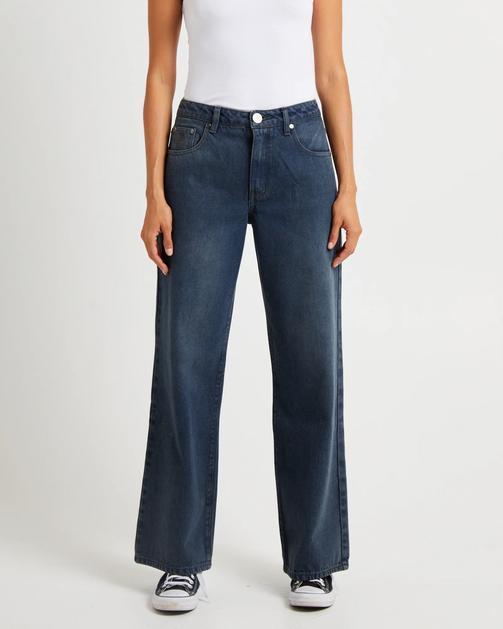 Jacksons Mid Waist Wide Leg Denim Jeans Fox