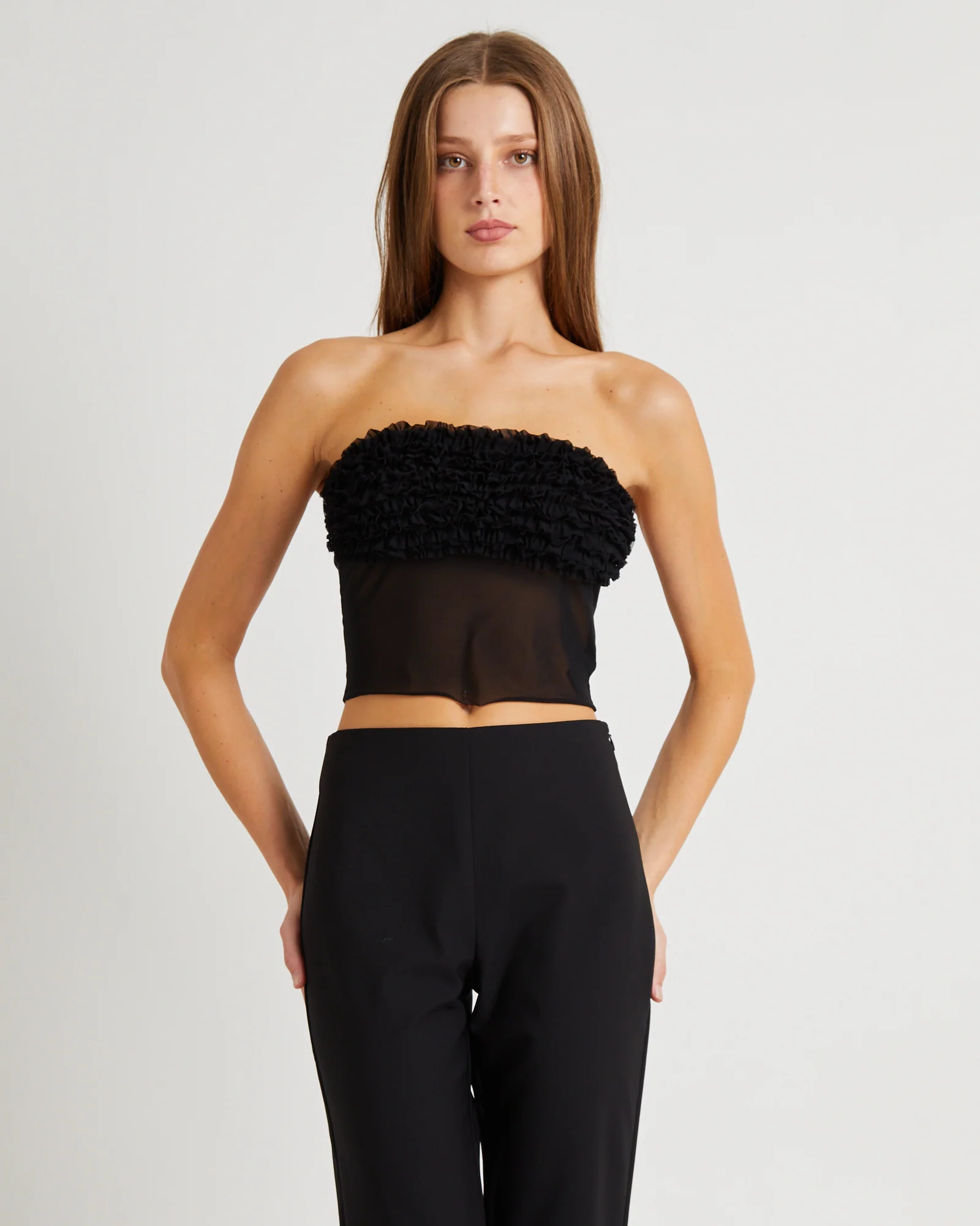Kaylee Mesh Ruffle Top