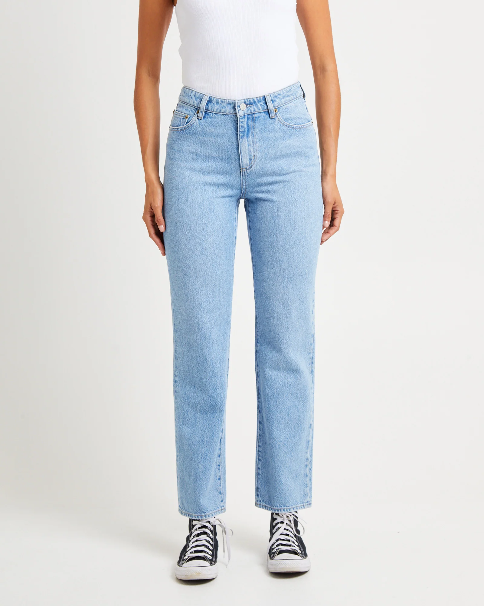 Mid Slim Straight Denim Jeans Lafayette Blue