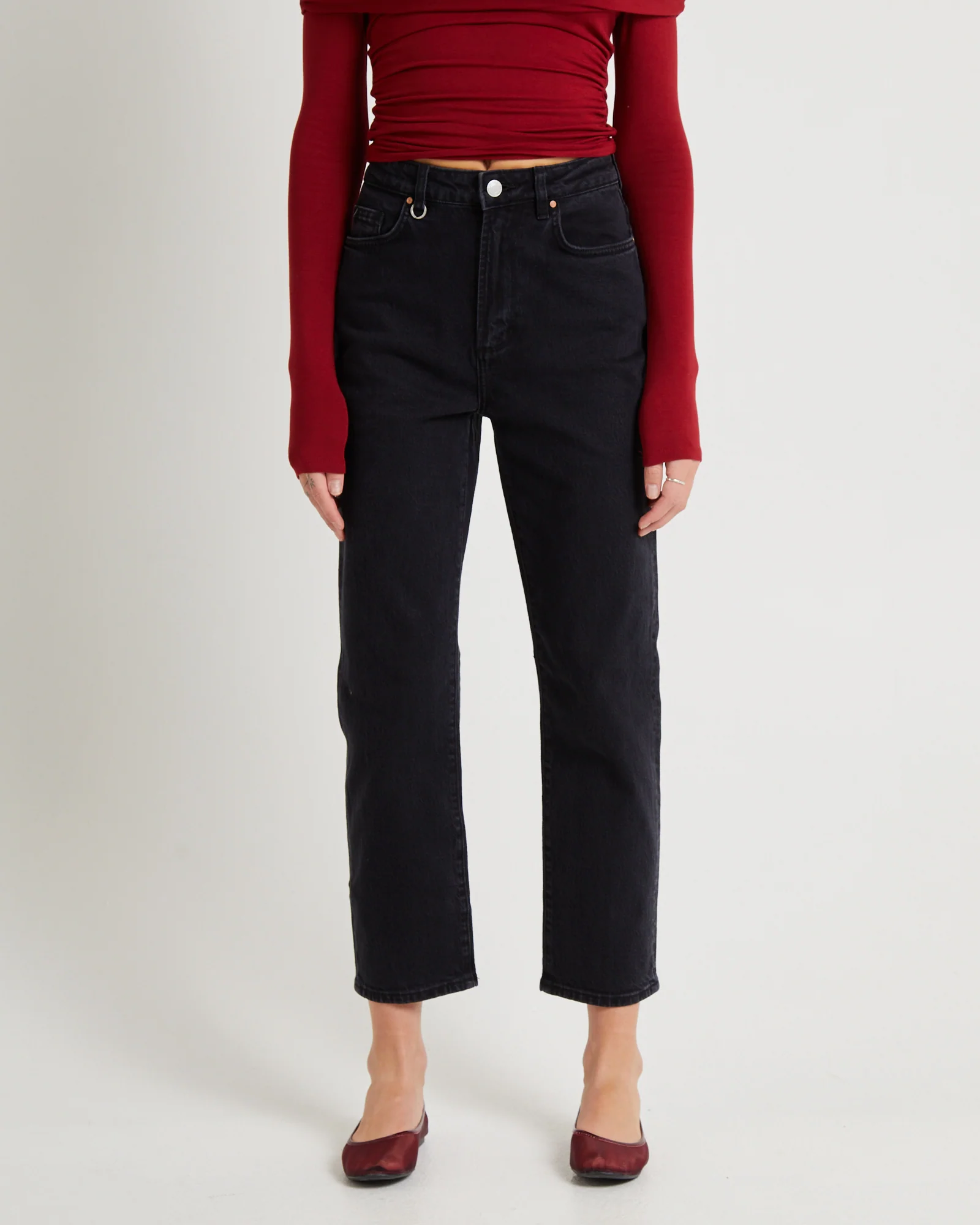 Nico Straight Denim Jeans Blackout