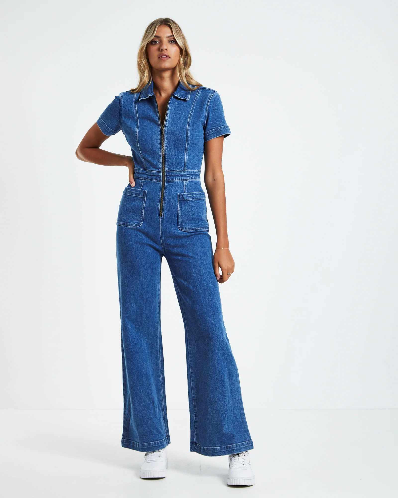Nikki Denim Maxi Boilersuit - Image 3