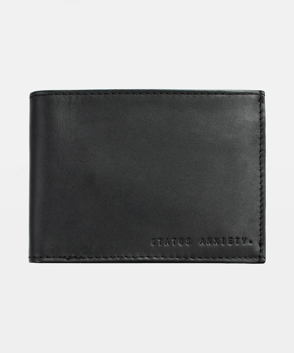Noah Tri Fold Leather Wallet Black