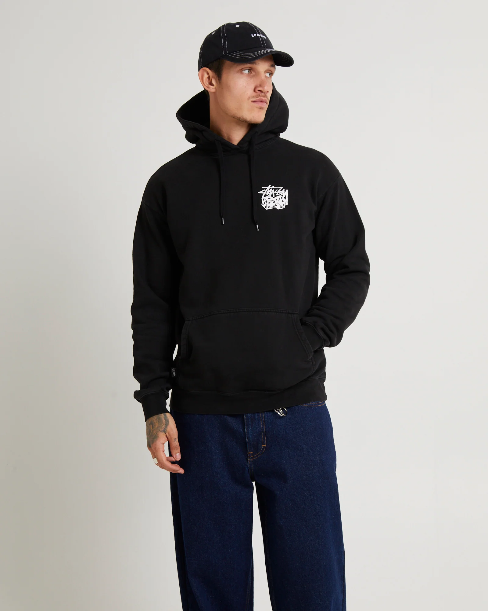 Pair Of Dice Fleece Hoodie Washed White