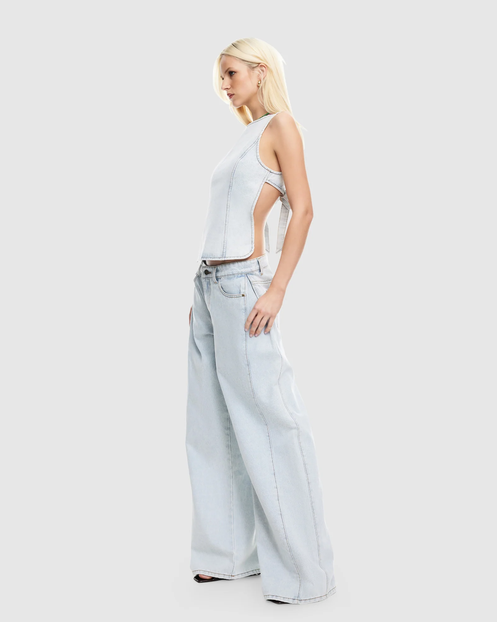 Rider Backless Denim Top - Image 5