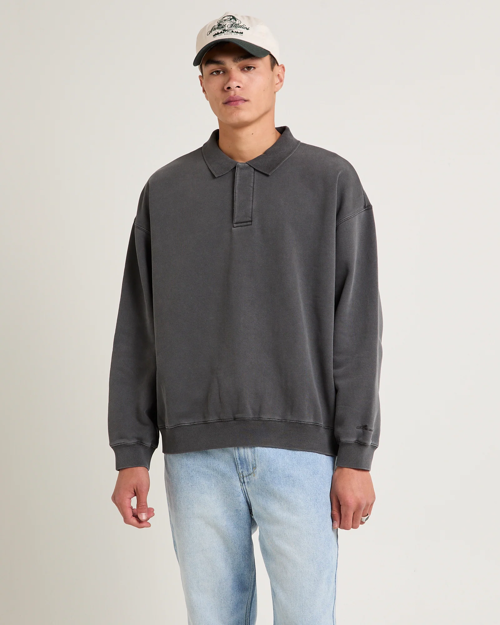 Script Fleece Polo Shirt