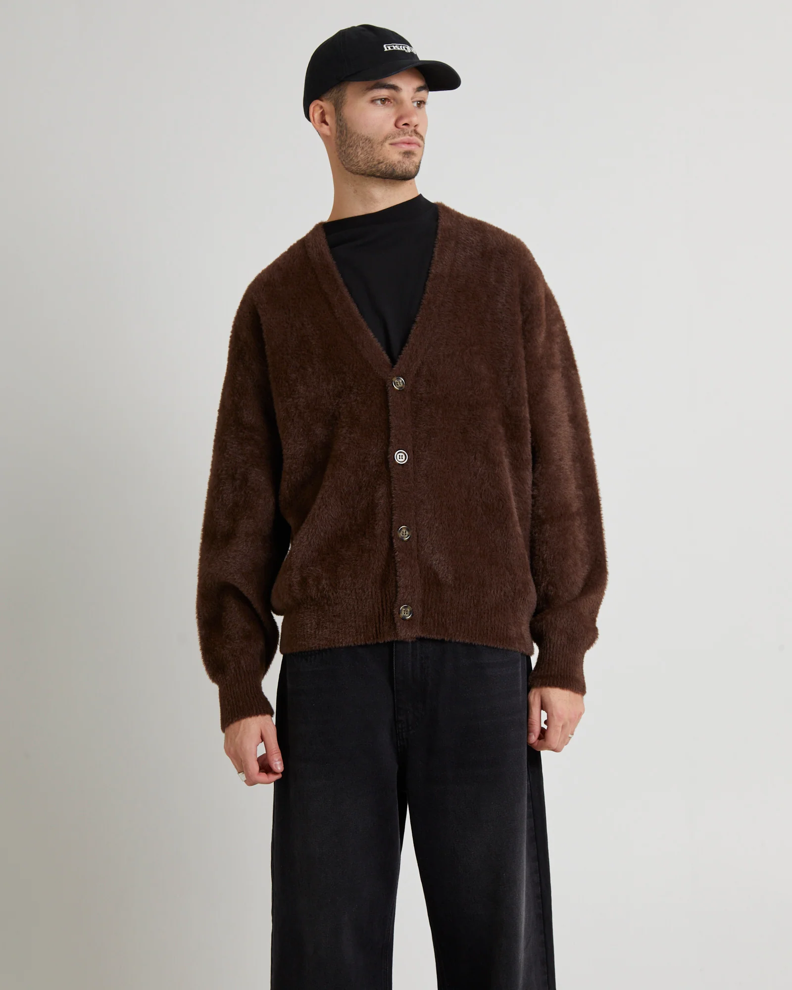 SHAG CARDIGAN BROWN