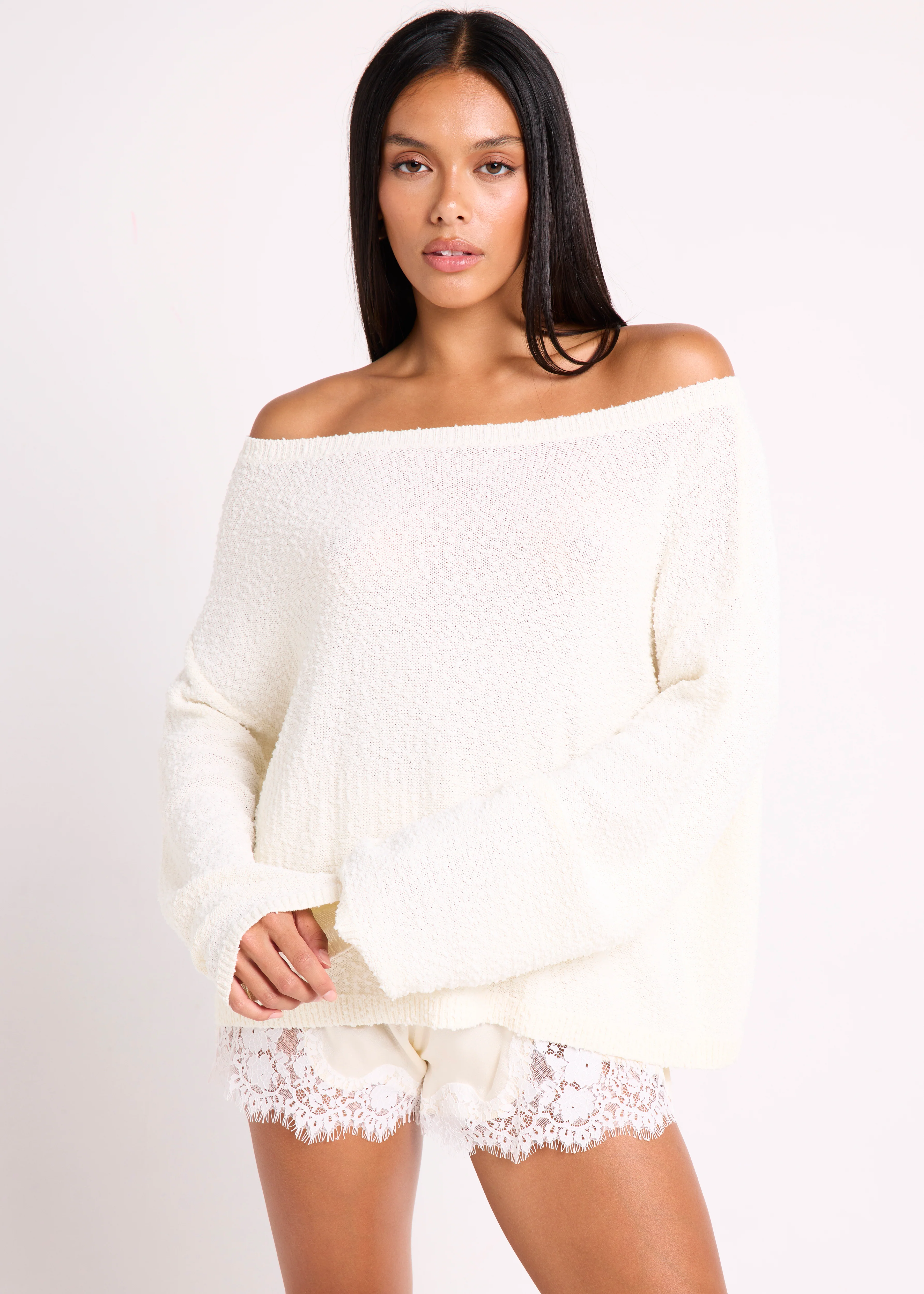 Sully Boucle Off Shoulder Knit Top