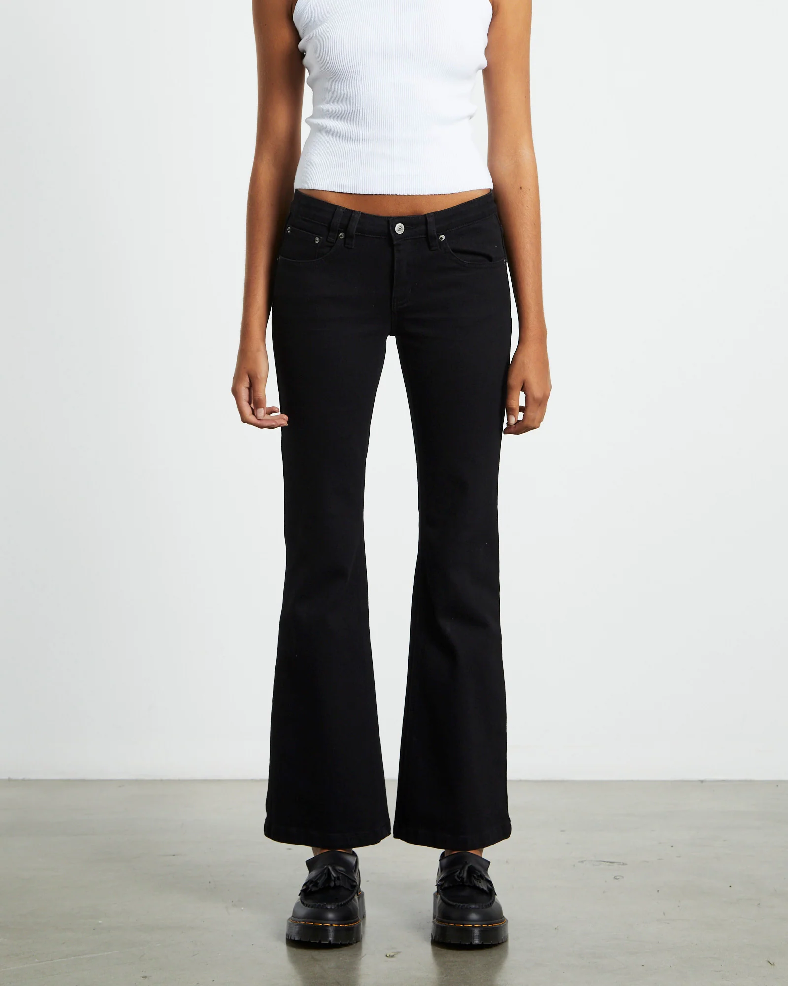 Syd Stretch Low Rise Bootleg Jeans Jet Black