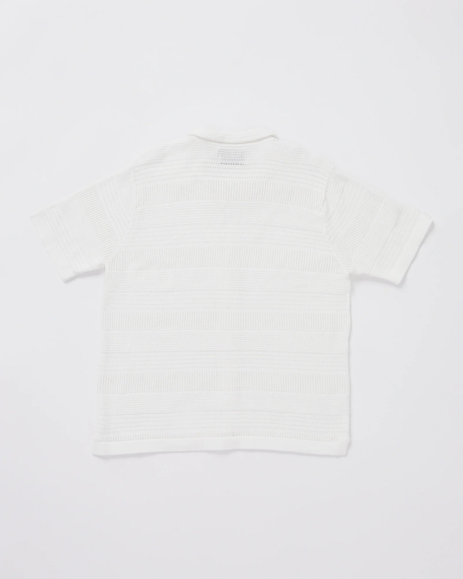 Teen Boys Fugar Knitted Short Sleeve Resort Shirt in White - Image 2