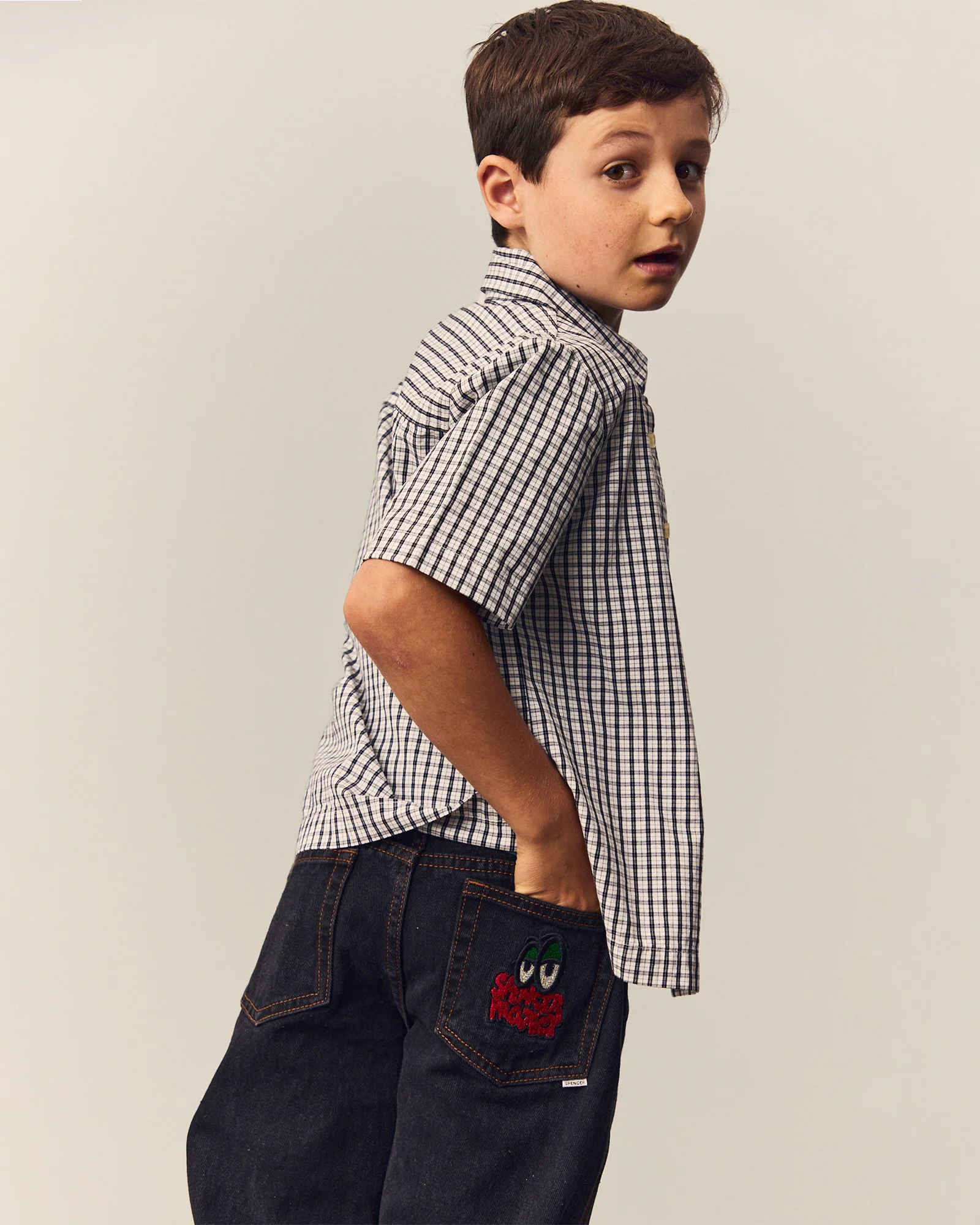 Teen Boys Skate Short Sleeve Shirt in White