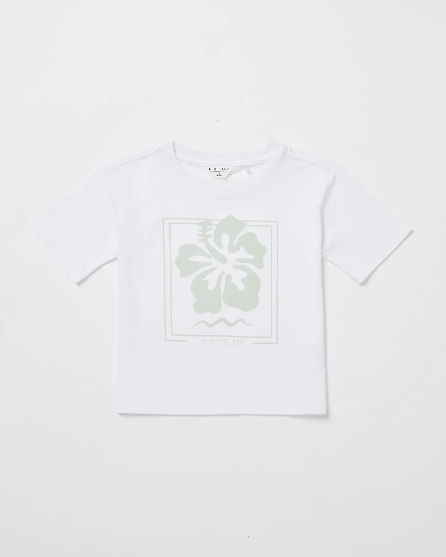 Teens Girls Hibiscus Oversized T-Shirt in White