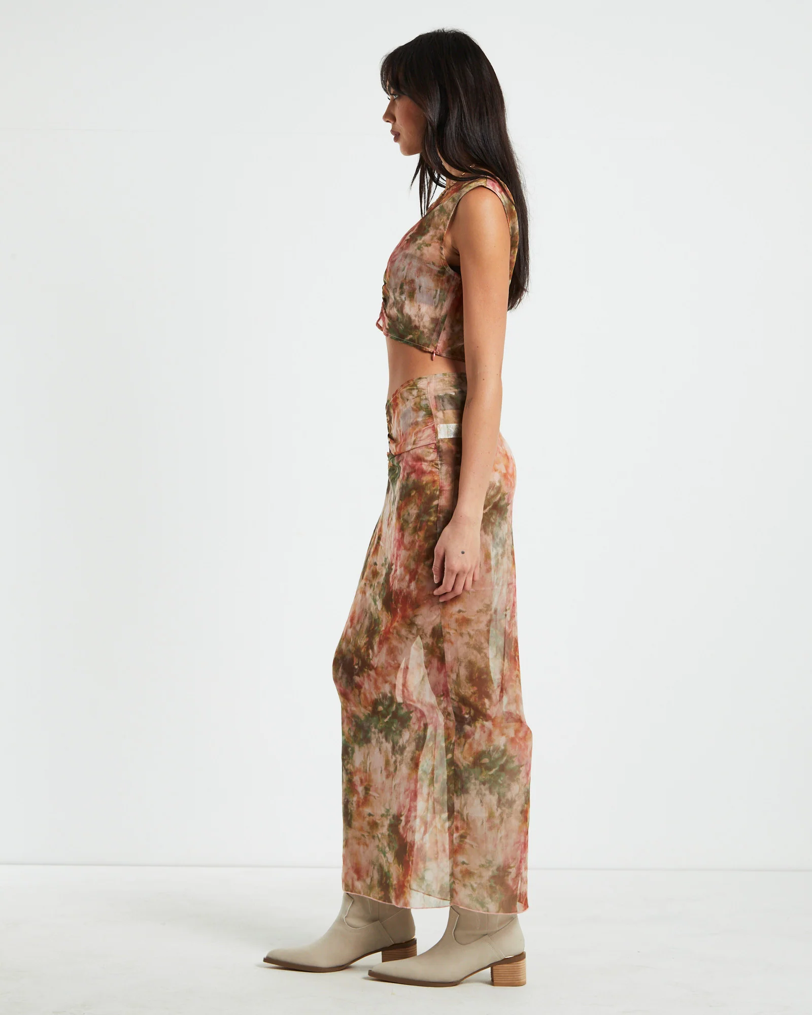 Tibby Tie Dye Gather Front Top in Assorted - Image 4